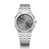 ساعة الفخامة الرجالية ستيل فضي مينا رصاصي 1355-002