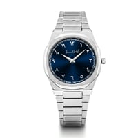 ساعة الاصالة الرجالية ستيل مينا ازرق LOD 1035