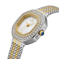 ساعة نسائية فاخرة ستيل ذهبي و فضي AK5720