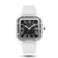 ساعة رجالية شفافة سير لون ابيض 2046