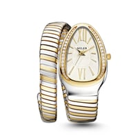 ساعة نسائية لفة ثعبان لونين مينا ابيض M10066