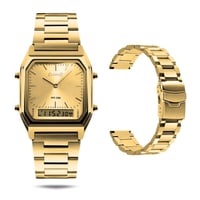 ساعة رجالية clasico فاخرة لون ذهبي SC1010