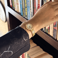 ساعة نسائية فاخرة ستيل ذهبي AK5870