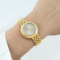 ساعة نسائية فاخرة بسير استيل ذهبي L0011