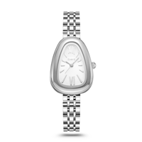 ساعة نسائية فاخرة فضي مينا ابيض EL050