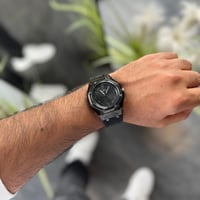 ساعة شفافة ارقام عربية اسود كامل db-340