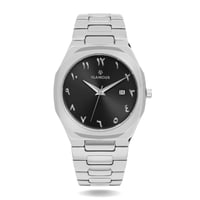 ساعة رجالية ارقام عربية ستيل