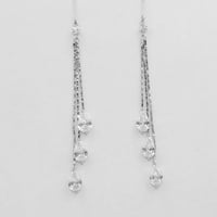 حلق طويل لون فضي