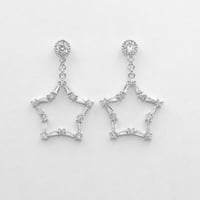 حلق زركون لون فضي