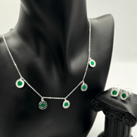 طقم شوكر بولقر زركون فضي