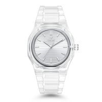 الساعة الشفافة لون فضي EM005