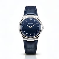 ساعة الاصالة الرجالية جلد كحلي مينا ازرق LOD 3001-...