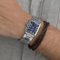 ساعة رجالية كاتر بسيبر ستيل فضي ومينا ازرق EM032