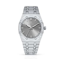 ساعة رجالية ستيل فضي مينا رصاصي 010032