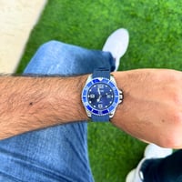 ساعة رجالية فاخرة لون ازرق 8090