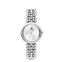 ساعة نسائية فاخرة بسير استيل فضي L0015