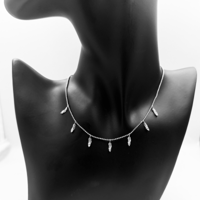 شوكر مميز زركون فضي