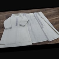 طقم ثوب وبشت للمواليد والأطفال بلون بيج