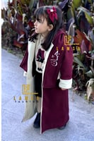 فروه بناتي دبل فيس لون العنابي مع لون بيج