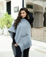 سكارف شتوي بالاسم لون رمادي