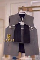 سديري شتوي دبل فيس ينلبس جهتين رمادي مع اسود