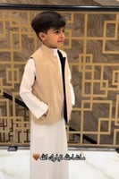 سديري ولادي شتوي دبل فيس لون جملي مع بيج