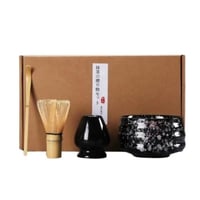 مجموعة أدوات الماتشا , أسود منقط | Matcha Set