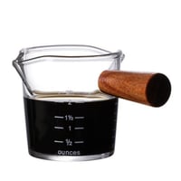 مكيال زجاجي بمقبض خشبي 80مل