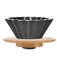 قمع تقطير سيراميك مع القاعدة الخشبية - مقاس 02