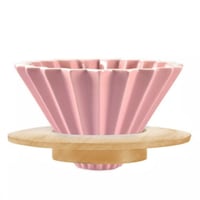 قمع تقطير سيراميك مع القاعدة الخشبية - مقاس 02