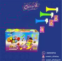 لعبه صفاره مع حلوى بنكهة الفراوله (30 حبه )