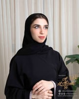 حجاب مطرز مع كرستال قماش ملكة ليزر مقاس 110X110سم