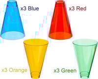 المخاريط الملونة مع القاعدة stacking cones