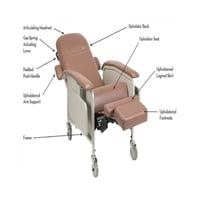 كرسي مرافق مريض وسحب دم بطاولتين جانبية