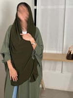 عباية كريب مكسر نص بشت زيتي