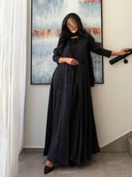 عباية جاكار تركي رمادي غامق بنقشة مرشوشة (سبلاش)