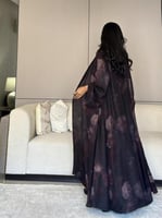 عباية شيفون مطبوع ورد مبطن شيفون فيتنامي القصة نص...