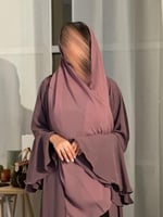 عباية كريب مكسر كلوش بنفسجي فاتح