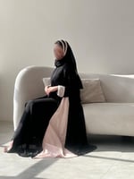 عباية كريب أمريكي مع بوال الماني وردي