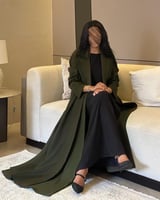 بليزر كتان زيتي درجتين ‏‎