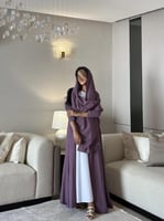عباية لنن لون بنفسجي كلوش ‏‎‏‎‏‎‏‎‏‎‏‎