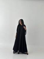 عباية مخمل كم سترتش جلاتر وشال شيفون ( مع إمكانيية...