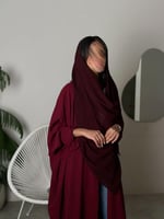 عباية كريب مكسر نص بشت عنابي