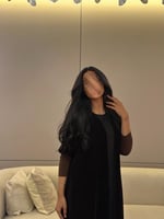 عباية مخمل بني غامق مع أكمام سترتش نص كلوش