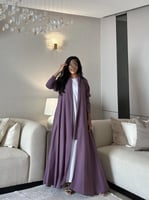 عباية لنن لون بنفسجي كلوش ‏‎‏‎‏‎‏‎‏‎‏‎