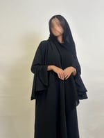 عباية كريب مكسر كلوش اسود