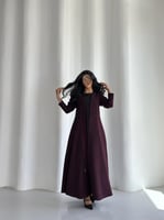 عباية جوخ عنابي غامق مع كلفة تطريز