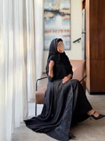 عباية جاكار تركي رمادي غامق بنقشة مرشوشة (سبلاش)