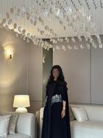 عباية كريب مع شك وتطريز وقيطان