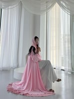 طبقتين كريب وردي مع كريب وردي منقط ابيض